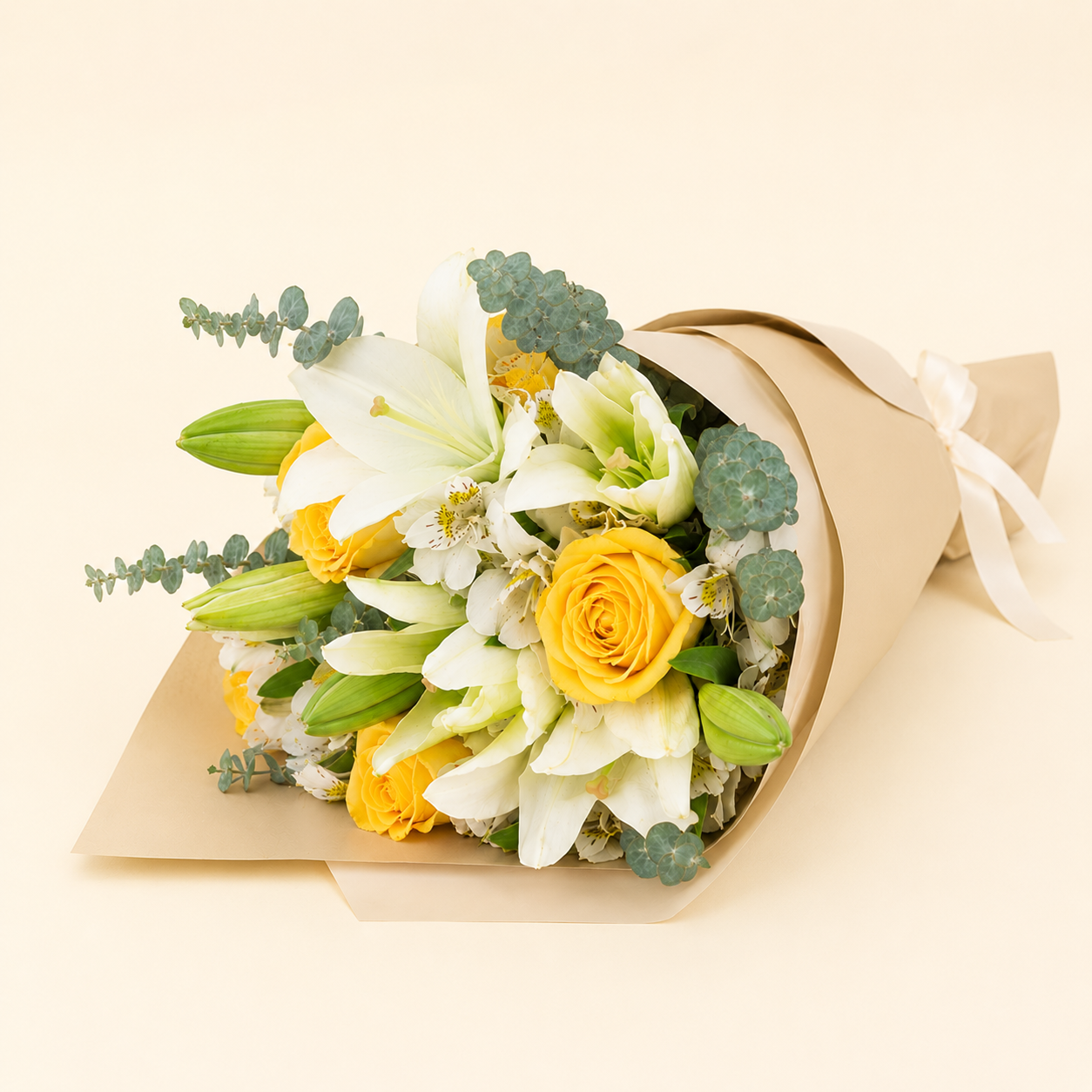 Expert hands creating feelings through flowers